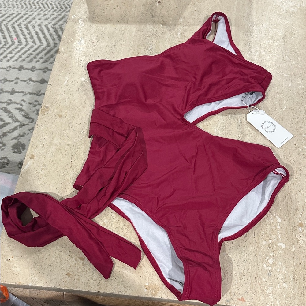 Women's Slimming Sexy One Piece Swimsuits Red Suit‎ NWT Size M - Picture 3 of 3